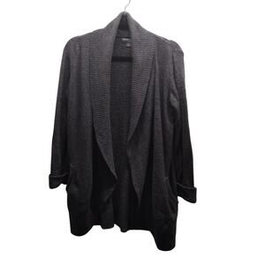Barefoot Dreams Size Medium Dark Gray CozyChic Lite Knit Open Front Cardigan